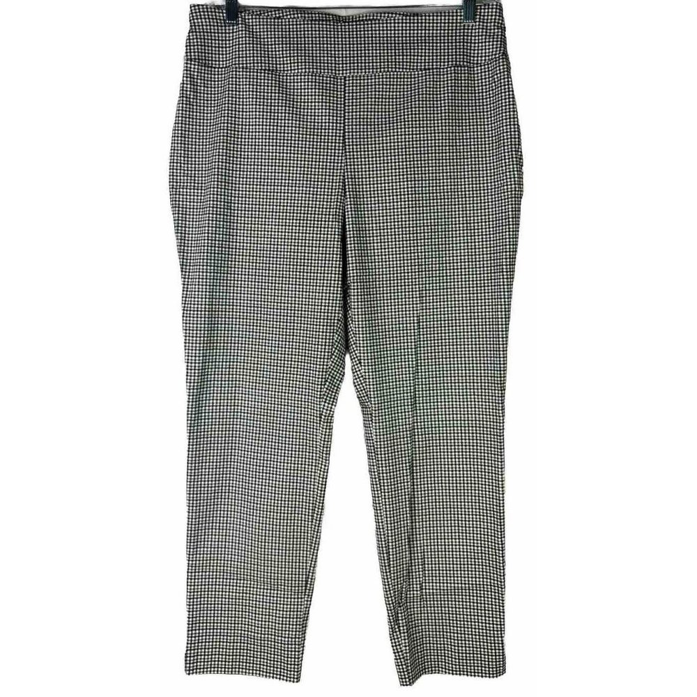 Cooper & Ella Sz 16 Check Plaid Mid Weight Pull-on Stretch Stretch Pants EUC